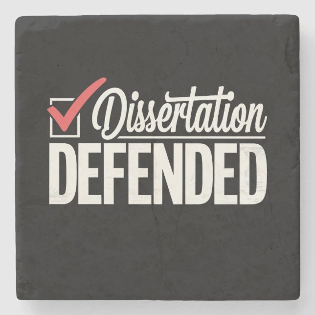 Dissertation verteidigter Doktortitel Abschluss Steinuntersetzer (Vorderseite)