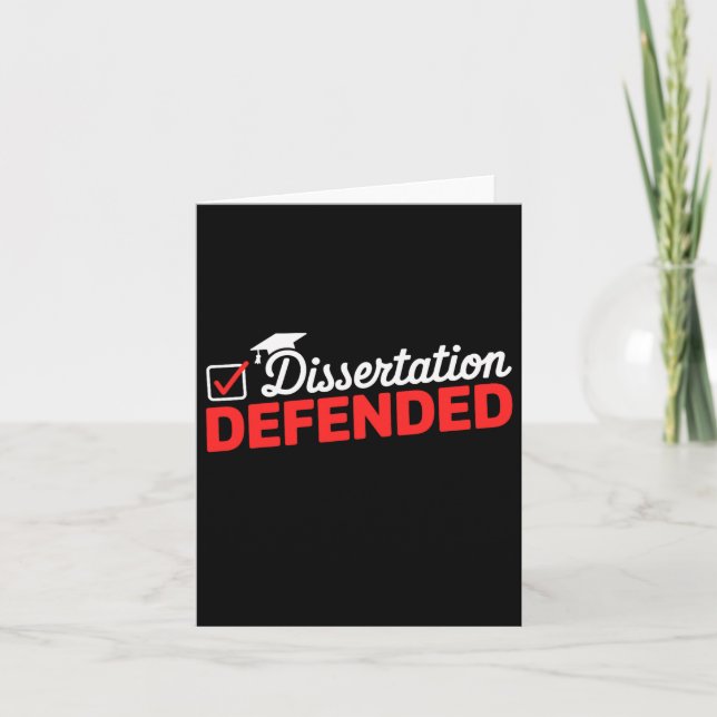 Dissertation verteidigter Phd Graduate Phd Abschlu Karte (Vorderseite)