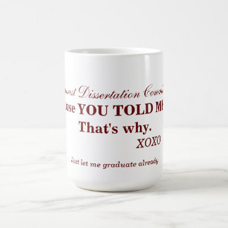 Dissertationsausschüsse können schwierig sein. kaffeetasse
