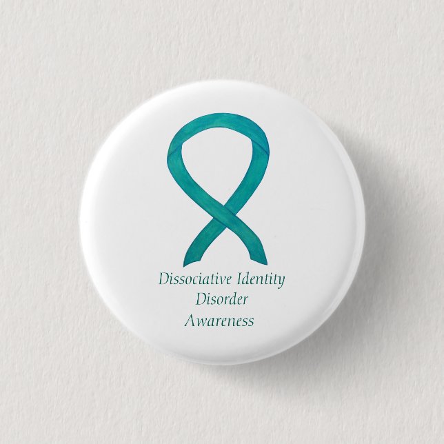 Dissoziative Identitätsstörung Aquamarines Bewusst Button (Vorderseite)