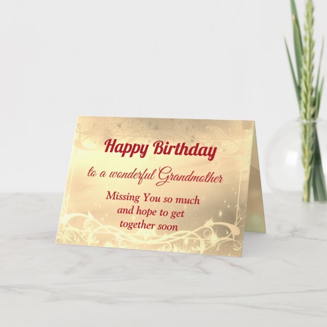 Distance Bonne carte grand-mère anniversaire (Devant)