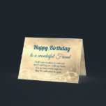 Distance Happy Birthday Friend Card Karte<br><div class="desc">Luxuriöse Gold Distance Happy Birthday Friend personalisiert Grußkarte.</div>