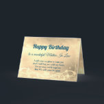 Distance Happy Birthday Mother In Law Card Karte<br><div class="desc">Luxury Gold Distance Happy Birthday Mother In Law personalised Greeting Card.</div>