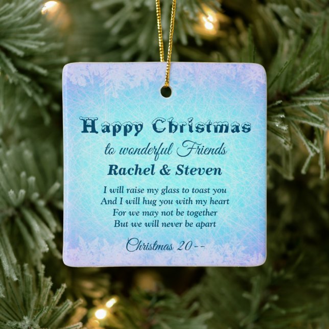 Distance Happy Christmas Friends Keramik Ornament (Baum)