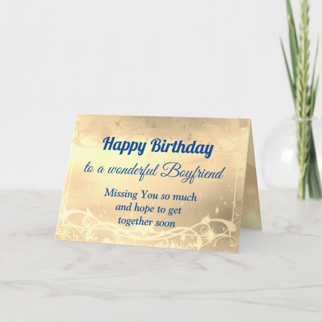 Distance Heureuse carte d'anniversaire Boyfriend (Devant)