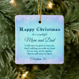 Distance Maman et Papa Noël Ornement en céramique