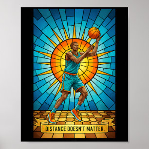 Distanz Hemmt Basketball-Kirche Motivation Poster