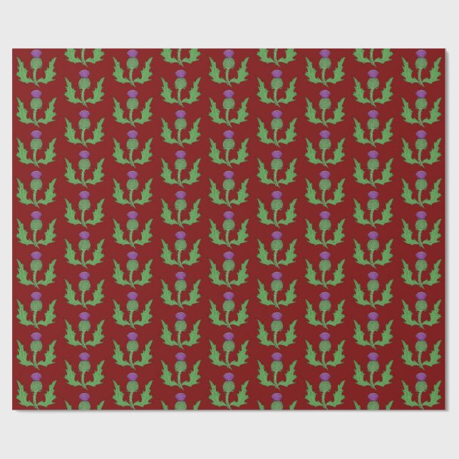 Distel (auf Rot) Geschenkpapier (Flach)