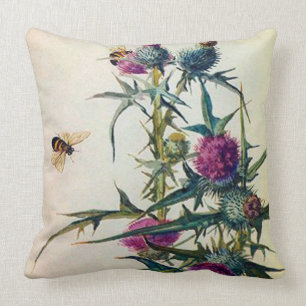 Distel-Bienen-Kissen Kissen
