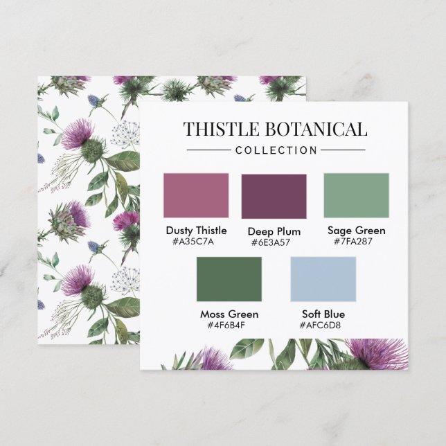 Distel Botanische Farbpalette Karte (Vorne/Hinten)