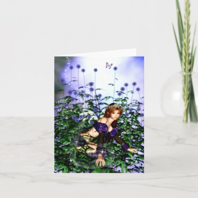 Distel Fairie leere Karte (Vorderseite)