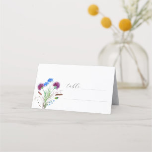 Distel Lila Aquarell Florale Rustikale Hochzeit Platzkarte