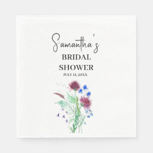 Distel Lila Blumen Schottisch Boho Brautparty Serviette