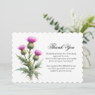Distel Mitgefühl Florales Begräbnis Danke Einladung
