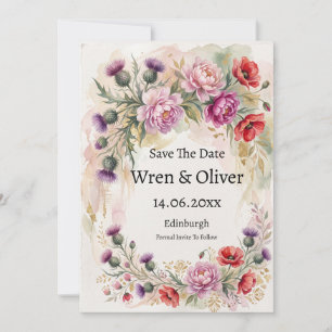 Distel Mohn Pfingstrose Wildblumen Save The Date K
