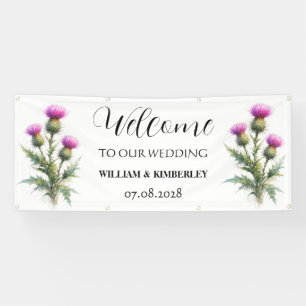Distel Schottland Blumen Rustikale Elegante Hochze Banner