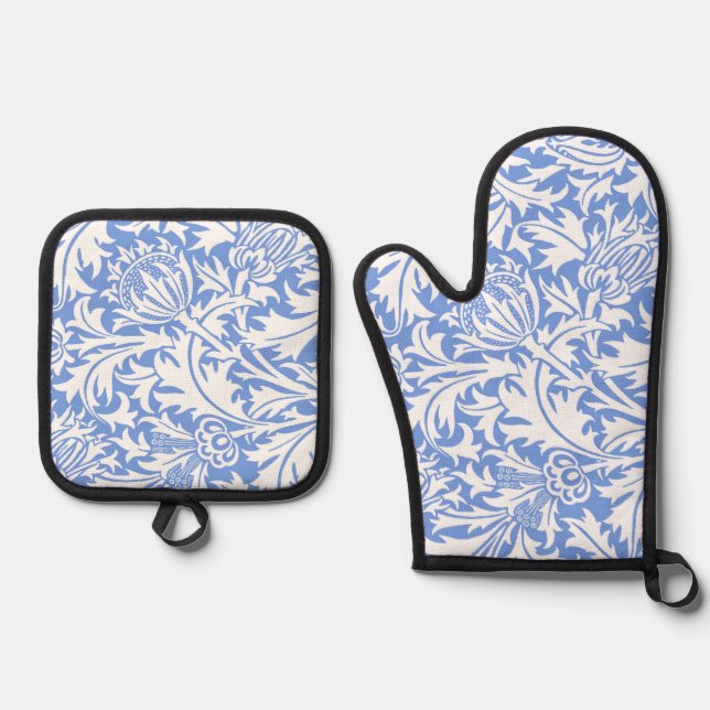 Distel, William Morris Ofenhandschuh & Topflappen-Set (Vorderseite)