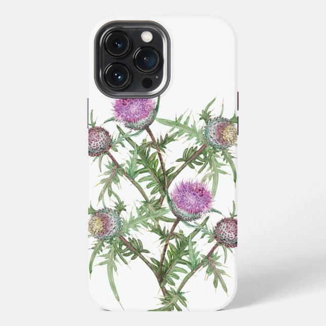 Distelveilchenblüten iPhone 13 Pro Max Hülle (Rückseite)