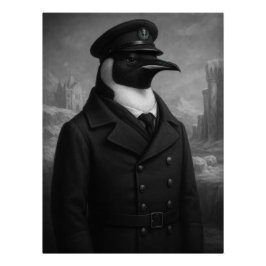 Distinguished Penguin Captain Portrait Poster