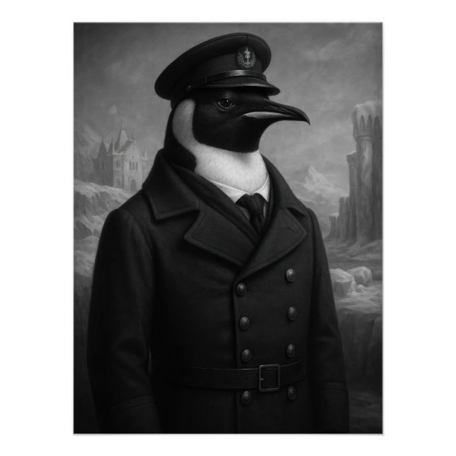 Distinguished Penguin Captain Portrait Poster (Vorderseite)