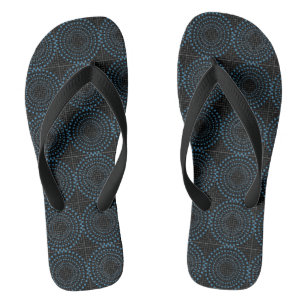 Distortion Circle 01b.Black BG Flip Flops