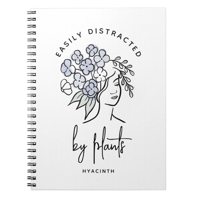 Distracted Gardener Boho Floral Niedliche Pflanze Notizblock (Vorderseite)