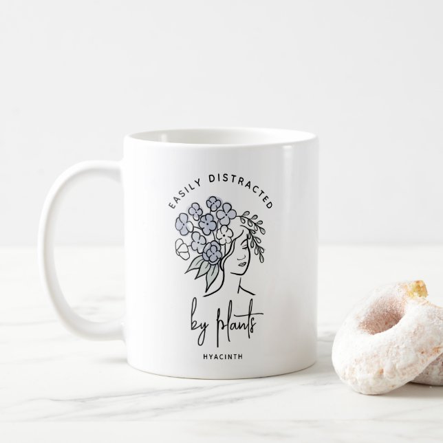 Distracted Gardener Floral Cute Plant Personalized Kaffeetasse (Mit Donut)