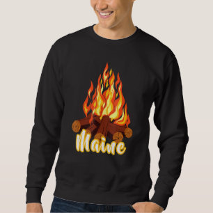 Distresierter Besuch Maine Vacation Camping Camp B Sweatshirt