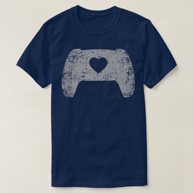 Distresierter Video Game Controller Herz Gamer Val T-Shirt (Design vorne)