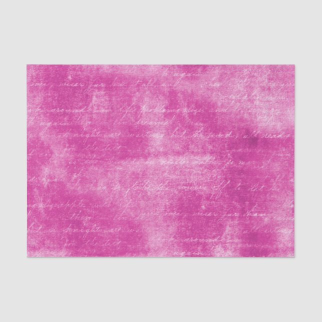 Distresiertes Hot-Pink-Skript Seidenpapier (Vorderseite)