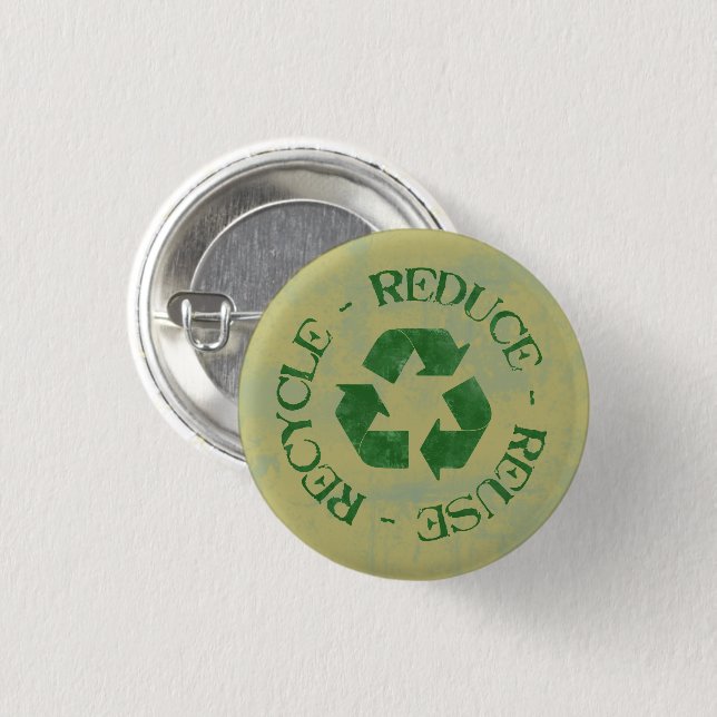 Distresiertes Recycelnd Symbol Button (Vorne & Hinten)