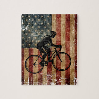 Distress American Flag Bicycle Puzzle