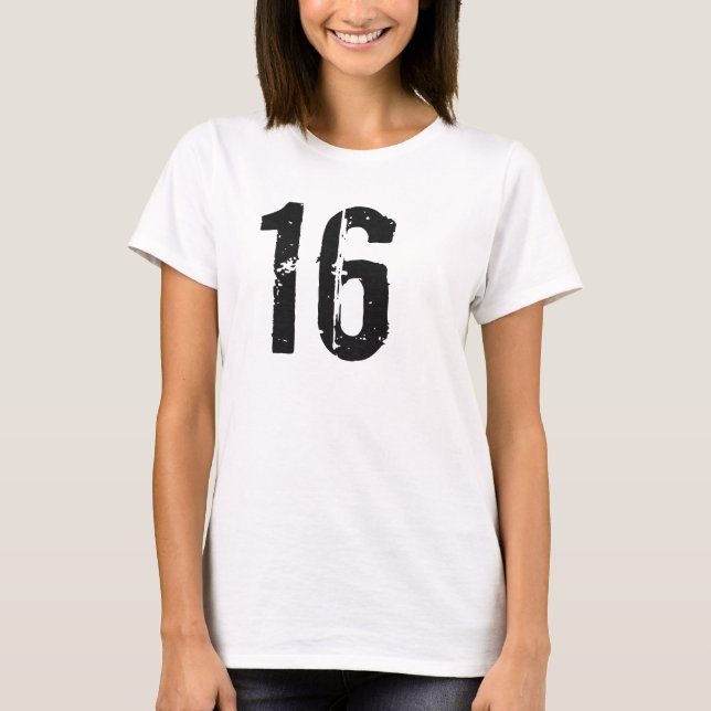 DISTRESSED #16 GEBURTSTAG-T-Shirts T-Shirt (Vorderseite)