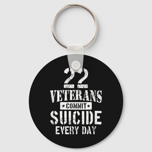 Distressed 22 Veterans Commit Suicide Every Day  Schlüsselanhänger (Vorderseite)