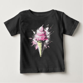 Distressed Abstract Pink Ice Cream Splatter Baby T-shirt