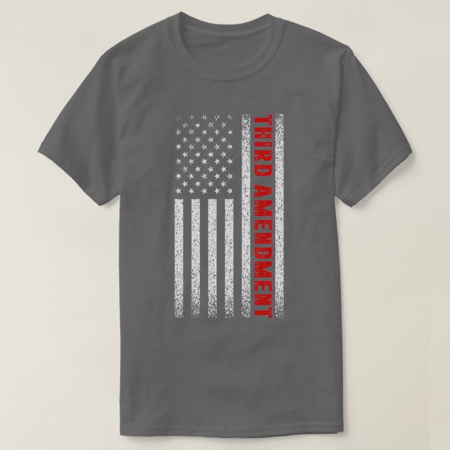 Distressed American Flag Third Amendment  T-Shirt (Design vorne)