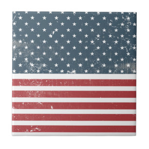 distressed amerikanische Flagge Fliese