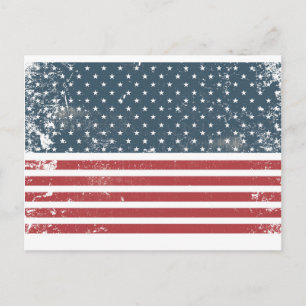distressed amerikanische Flagge Postkarte