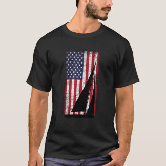 Distressed Amerikanische Flagge Segeln T-Shirt