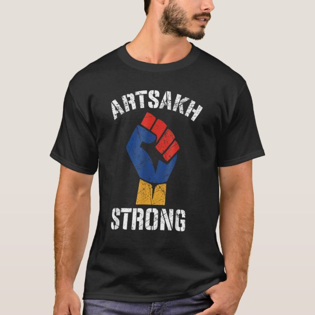 Distressed Artsakh Strong Artsakh is Armenia   Arm T-Shirt (Vorderseite)