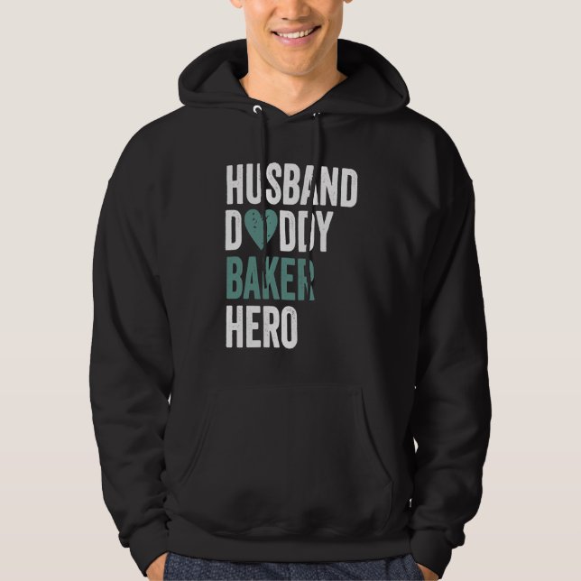 Distressed Baker  Husband Daddy Baker Hero Hoodie (Vorderseite)