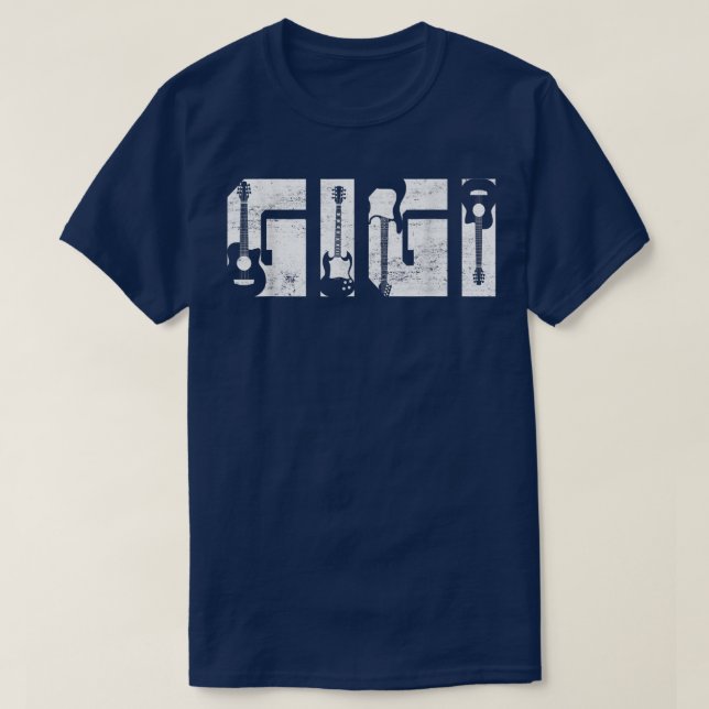 Distressed Best Gigi Ever Guitar Lover Guitarist T T-Shirt (Design vorne)
