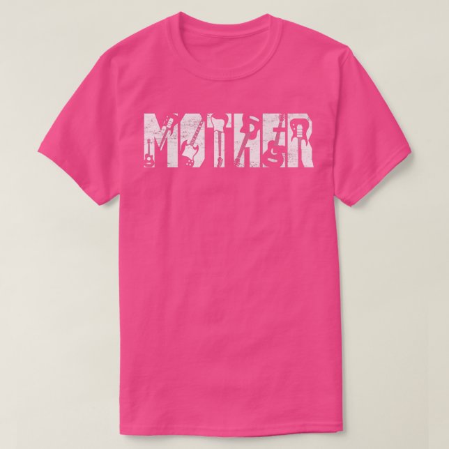 Distressed Best Mother Ever Guitar Lover Guitarist T-Shirt (Design vorne)