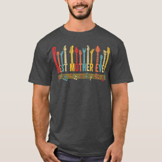 Distressed Best Mother Ever Mommy Guitar Mothers D T-Shirt