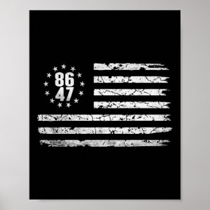 Distressed Betsy Ross Amerikanisch 86 47 Anti-Trum Poster