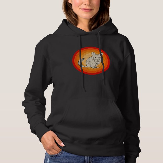 Distressed Chinchilla  Retro Style Hoodie (Vorderseite)