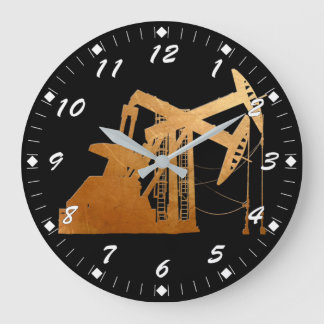 Distressed Copper Oil Pumping Unit Design Large Cl Große Wanduhr