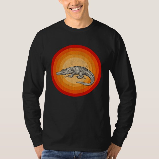 Distressed Crocodiles  Retro Style T-Shirt (Vorderseite)