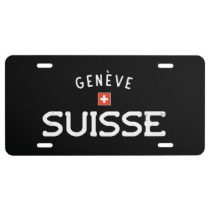 Distressed Geneve Suisse (Genfer Schweiz) US Nummernschild