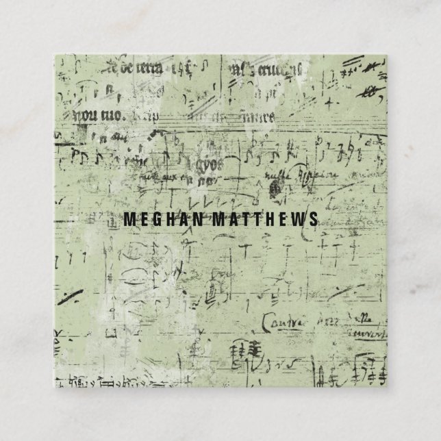 Distressed Grunge Music Quadratische Visitenkarte (Vorderseite)